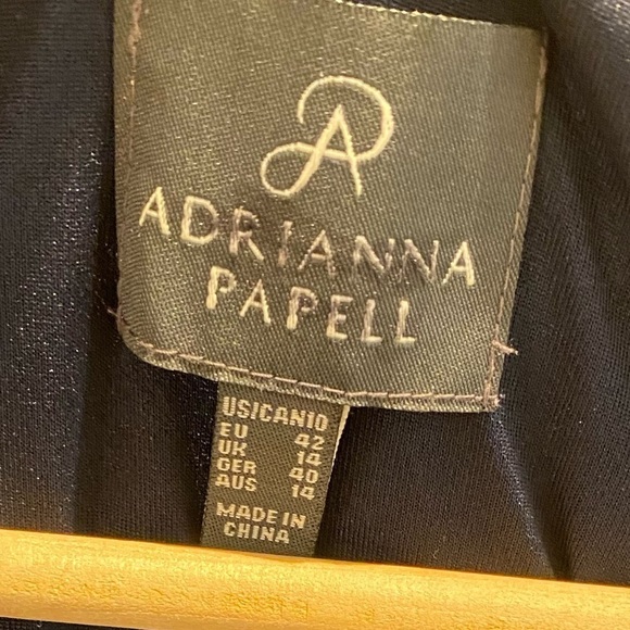 NWT Adrianna Papell womens blue diagonal Netti stretch midi dress size 10 - Picture 4 of 4